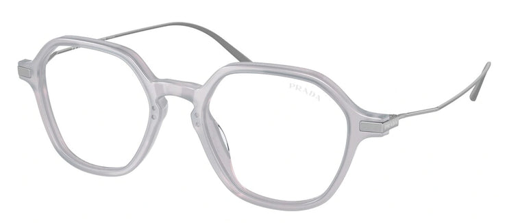 Prada PR 11YS 17B08N Square Plastic White Eyeglasses with Logo Stamped Demo Lenses