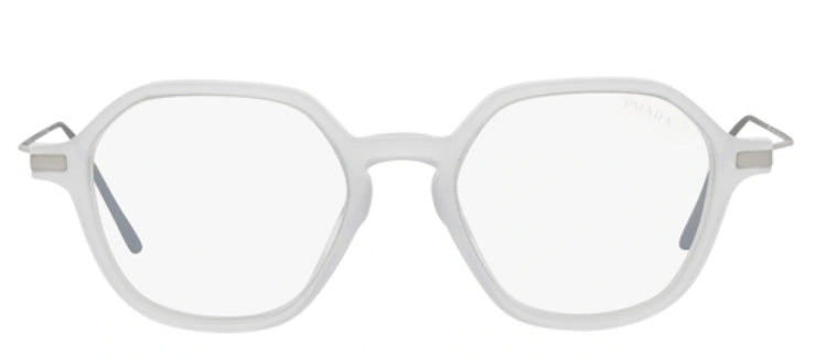 Prada PR 11YS 17B08N Square Plastic White Eyeglasses with Logo Stamped Demo Lenses