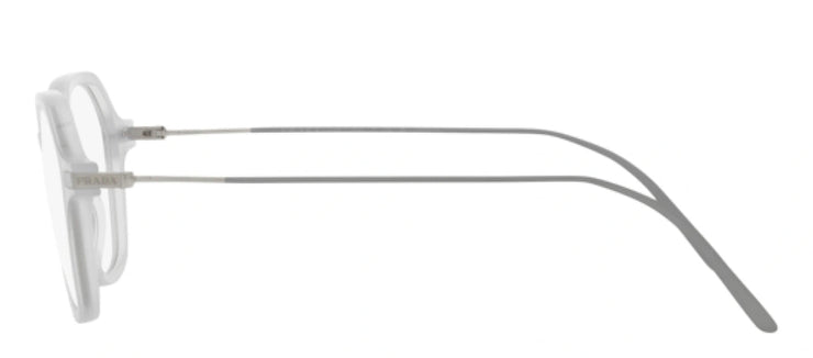 Prada PR 11YS 17B08N Square Plastic White Eyeglasses with Logo Stamped Demo Lenses