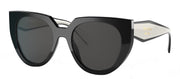 Prada PR 14WS 09Q5S0 Cat-Eye Plastic Black Sunglasses with Grey Lens