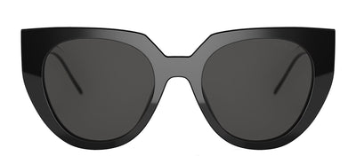Prada PR 14WS 09Q5S0 Cat-Eye Plastic Black Sunglasses with Grey Lens