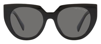 Prada PR 14WS 1AB5Z1 Cat-Eye Plastic Black Sunglasses with Grey Polarized Lens
