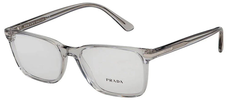 Prada PR 14WV U431O1 Rectangle Plastic Grey Eyeglasses with Logo Stamped Demo Lenses