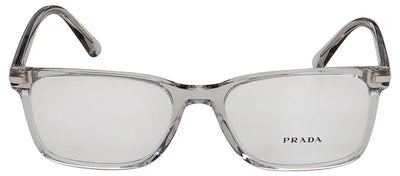 Prada PR 14WV U431O1 Rectangle Plastic Grey Eyeglasses with Logo Stamped Demo Lenses