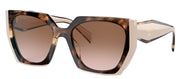 Prada PR 15WS 01R0A6 Rectangle Plastic Tortoise Sunglasses with Brown Gradient Lens
