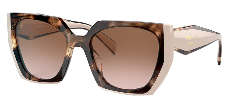 Prada PR 15WS 01R0A6 Rectangle Plastic Tortoise Sunglasses with Brown Gradient Lens
