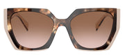 Prada PR 15WS 01R0A6 Rectangle Plastic Tortoise Sunglasses with Brown Gradient Lens