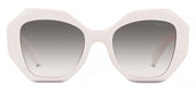 Prada PR 16WS 142130 Geometric Plastic White Sunglasses with Grey Gradient Lens