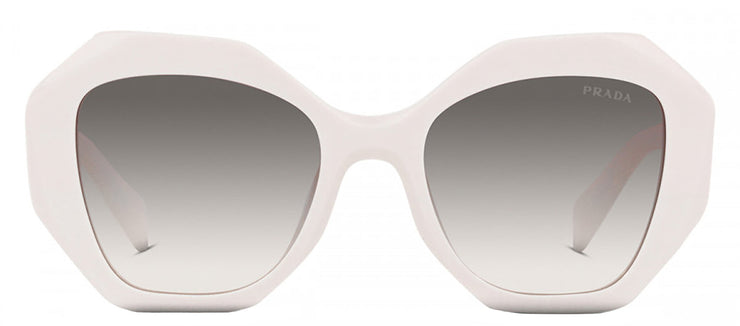 Prada PR 16WS 142130 Geometric Plastic White Sunglasses with Grey Gradient Lens