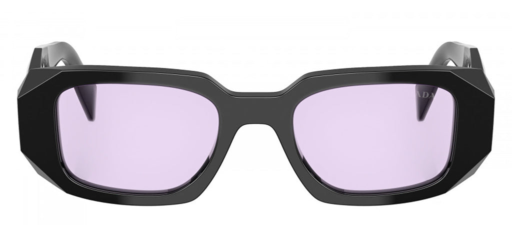 Prada PR 17WSF 16K40J Black Plastic Rectangle Sunglasses Purple Lens Brand New Prada Sunglasses PR B17S 16K 01O Black/Violet For  main image 4