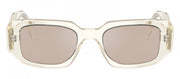 Prada PR 17WSF 19X30N Rectangle Plastic Beige Sunglasses with Brown Mirror Lens