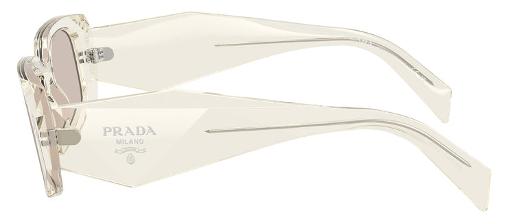 Prada PR 17WSF 19X30N Rectangle Plastic Beige Sunglasses with Brown Mirror Lens