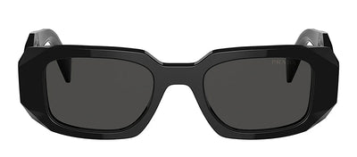 Prada PR 17WSF 1AB5S0 Rectangle Plastic Black Sunglasses with Grey Lens