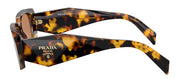 Prada PR 17WSF VAU2Z1 Rectangle Plastic Tortoise Sunglasses with Brown Lens