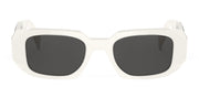 Prada PR 17WS 1425S0 Rectangle Plastic White Sunglasses with Grey Lens