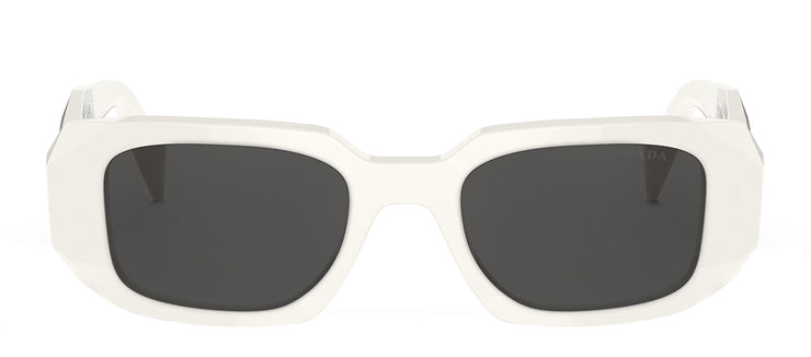 Prada PR 17WS 1425S0 Rectangle Plastic White Sunglasses with Grey Lens