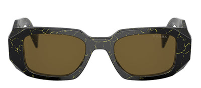 Prada PR 17WS 19D01T Rectangle Plastic Multicolor Sunglasses with Brown Lens