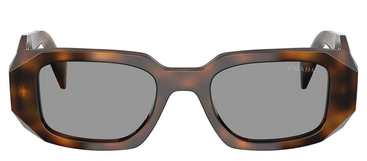 Prada PR 17WS 20D50Q Rectangle Plastic Tortoise Sunglasses with Grey Lens