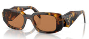 Prada PR 17WS VAU2Z1 Rectangle Plastic Tortoise Sunglasses with Brown Lens