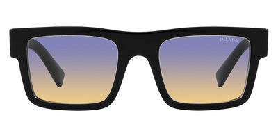 Prada PR 19WS 1AB06Z Rectangle Plastic Black Sunglasses with Blue Gradient Lens
