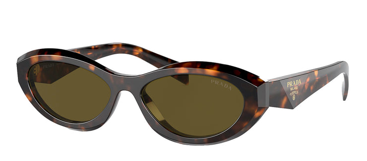 Prada PR 26ZS 14L09Z Oval Plastic Tortoise Sunglasses with Brown Lens