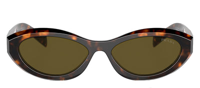 Prada PR 26ZS 14L09Z Oval Plastic Tortoise Sunglasses with Brown Lens