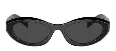 Prada PR 26ZS 16K08Z Oval Plastic Black Sunglasses with Grey Lens
