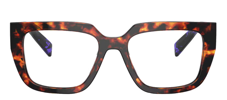 Prada PR A03V 14O1O1 Fashion Plastic Havana Eyeglasses with Logo Stamped Demo Lenses