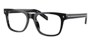 Prada PR A13V 16K1O1 Square Plastic Black Eyeglasses with Logo Stamped Demo Lenses