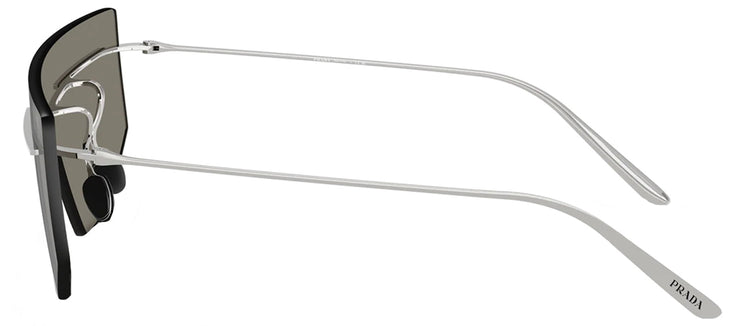 Prada PR B55S 1BC60N Shield Metal Silver Sunglasses with Grey Mirror Lens
