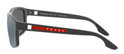 Prada Linea Rossa PS 02XS UFK07H Rectangular Plastic Grey Rubber Sunglasses with Dark Grey Mirror Silver Polarized Lens