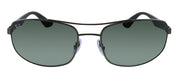 Ray-Ban RB 3527 029/71 Rectangle Metal Gunmetal Sunglasses with Green Lens