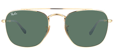 Ray-Ban RB 3557 001 Square Metal Gold Sunglasses with Green