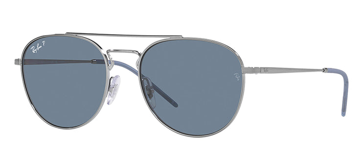 Ray-Ban RB 3589 92492V Phantos Metal Polished Gunmetal Sunglasses with Blue Lens