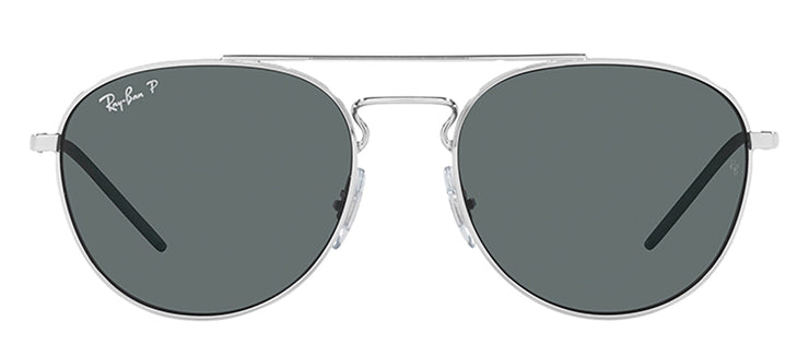 Ray-Ban RB 3589 925181 Phantos Metal Polished Silver Sunglasses with Grey Lens