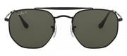 Ray-Ban RB 3648 002/58 Round Metal Black Sunglasses with Green Lens