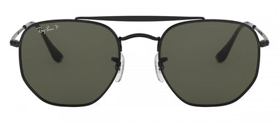 Ray-Ban RB 3648 002/58 Round Metal Black Sunglasses with Green Lens