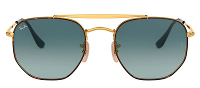 Ray-Ban RB 3648 91023M Irregular Metal Havana Sunglasses with Blue Gradient Lens