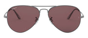 Ray-Ban RB 3689 004/AF Pilot Metal Polished Grey Sunglasses with Violet Lens