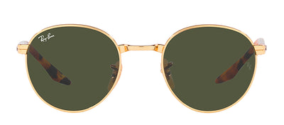 Ray-Ban RB 3691 001/31 Phantos Metal Arista Sunglasses with Green Lens