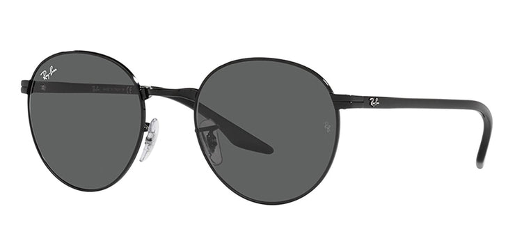 Ray-Ban RB 3691 002/B1 Round Metal Black Sunglasses with Grey Lens