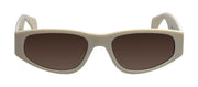 Rag & Bone RNB 1047/G/S 2MB Oval Acetate Cream Gold Sunglasses with Brown Solid Color Lens