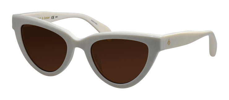 Rag & Bone RNB 1072/S VK6 Cat Eye Acetate White Sunglasses with Brown Solid Color Lens