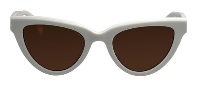 Rag & Bone RNB 1072/S VK6 Cat Eye Acetate White Sunglasses with Brown Solid Color Lens