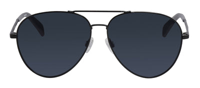 Rag & Bone RNB 5052/G/S PTA Aviator Stainless Steel Dark Ruthenium Gray Sunglasses with Grey Solid Color Lens