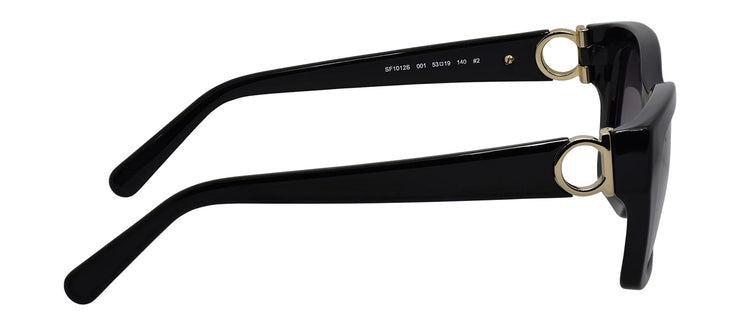Salvatore Ferragamo SF 1012S 001 Square Plastic Black Sunglasses with Grey Lens