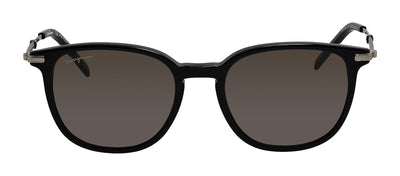 Salvatore Ferragamo SF 1015S 001 Square Metal Black Sunglasses with Brown Gradient Lens