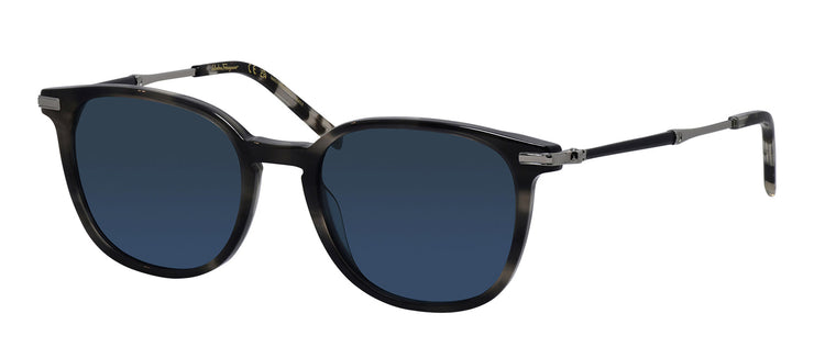 Salvatore Ferragamo SF 1015S 003 Square Metal Grey Sunglasses with Blue Classic Lens