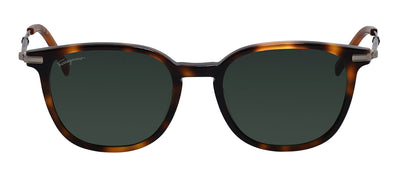 Salvatore Ferragamo SF 1015S 214 Square Acetate Tortoise Sunglasses with Green Classic Lens