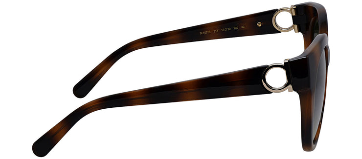 Salvatore Ferragamo SF 1031S 214 Cat Eye Plastic Tortoise Sunglasses with Green Lens